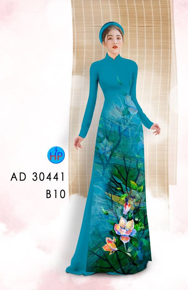 Vải Áo Dài Hoa In 3D AD 30441 14